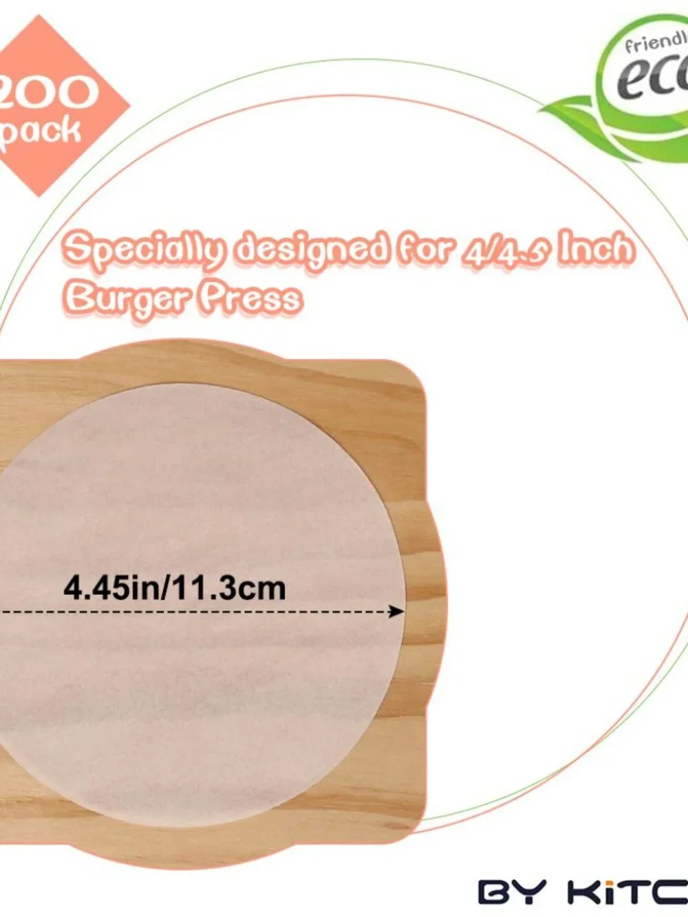 Burger Patty Paper Rounds for 4/4.5 Inch Burger Press, 200pcs 4.5inch Baking Par